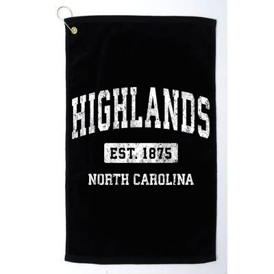 Highlands North Carolina Nc Vintage Athletic Sports Design Golf Towel