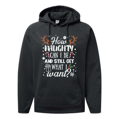 How Naughty Can I Be & Still Get What I Want Xmas Performance Fleece Hoodie