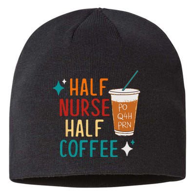 Half Nurse Coffee Nurse Gifts Nurse Week Gifts Funny Nurse Sustainable Beanie