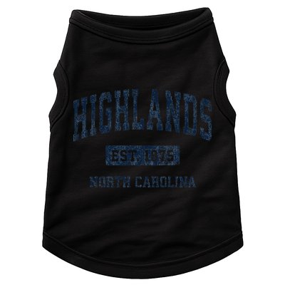 Highlands North Carolina Nc Vintage Athletic Sports Doggie Tank