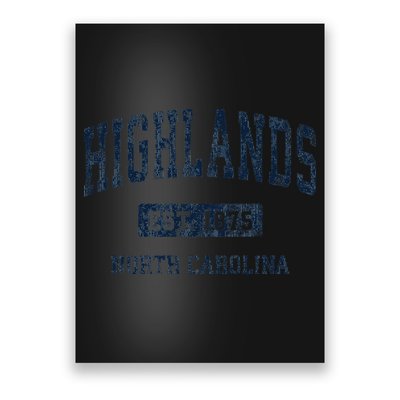 Highlands North Carolina Nc Vintage Athletic Sports Poster