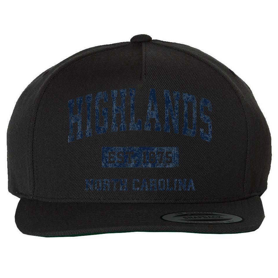 Highlands North Carolina Nc Vintage Athletic Sports Wool Snapback Cap