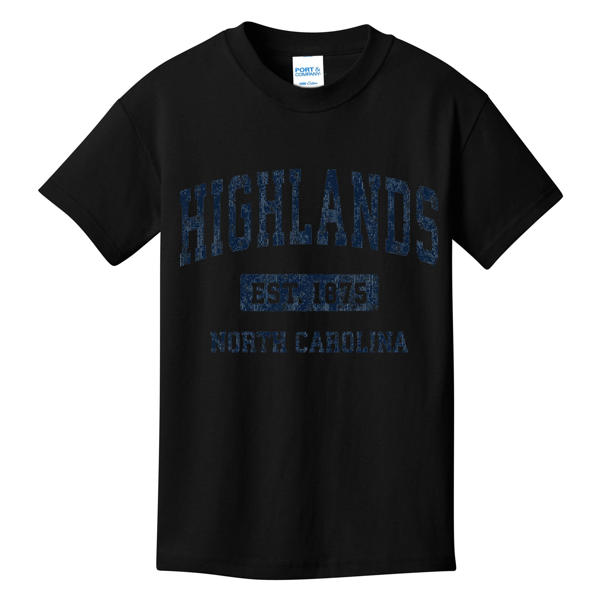 Highlands North Carolina Nc Vintage Athletic Sports Kids T-Shirt