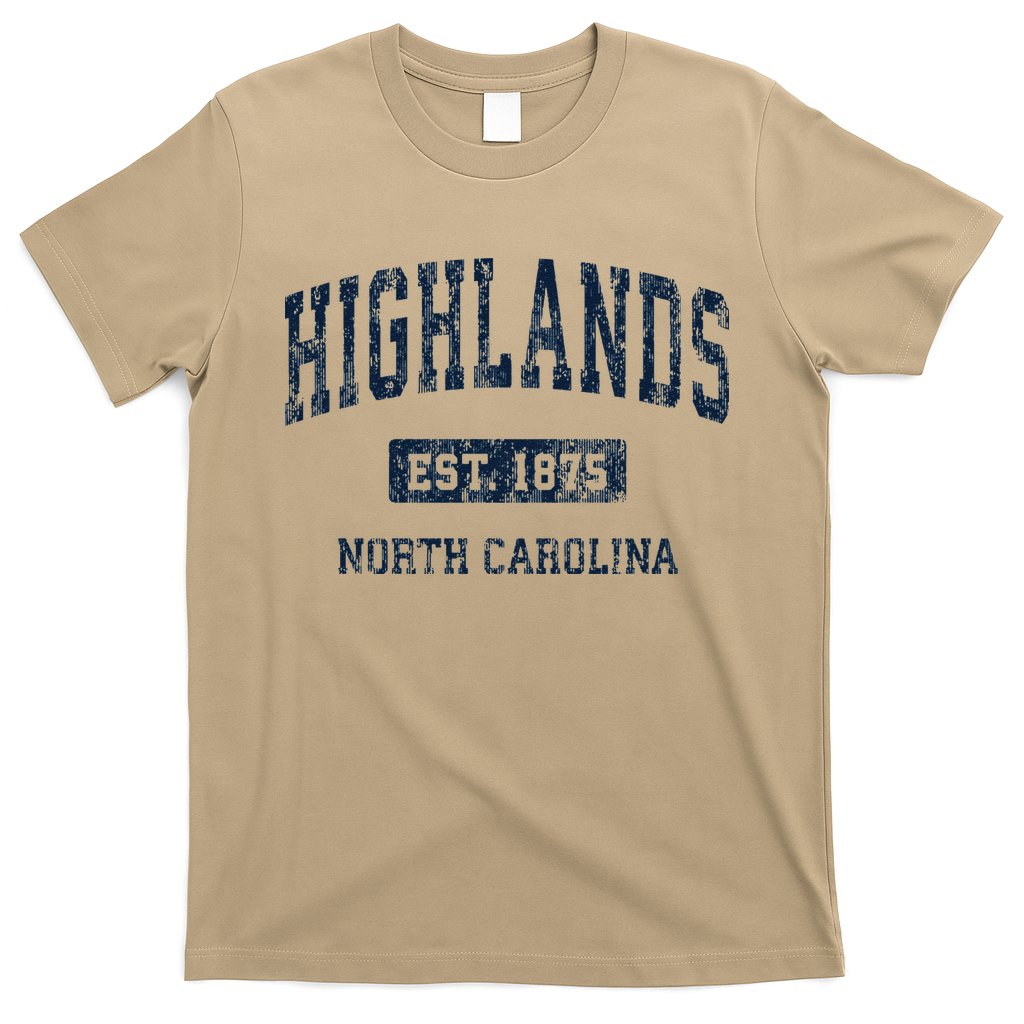Highlands North Carolina Nc Vintage Athletic Sports T-Shirt