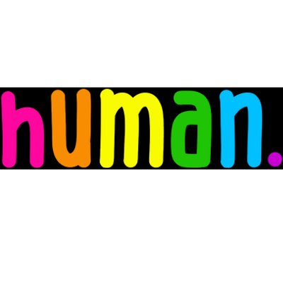 Human Neon Colorful Bumper Sticker