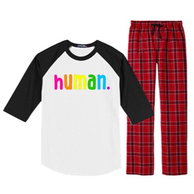 Human Neon Colorful Raglan Sleeve Pajama Set