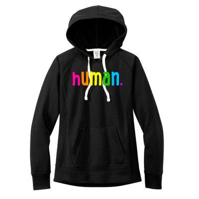 Human Neon Colorful Women's Fleece Hoodie