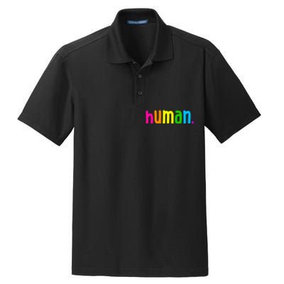 Human Neon Colorful Dry Zone Grid Polo