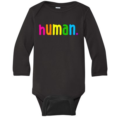 Human Neon Colorful Baby Long Sleeve Bodysuit