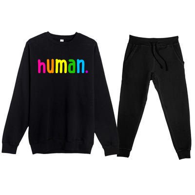 Human Neon Colorful Premium Crewneck Sweatsuit Set