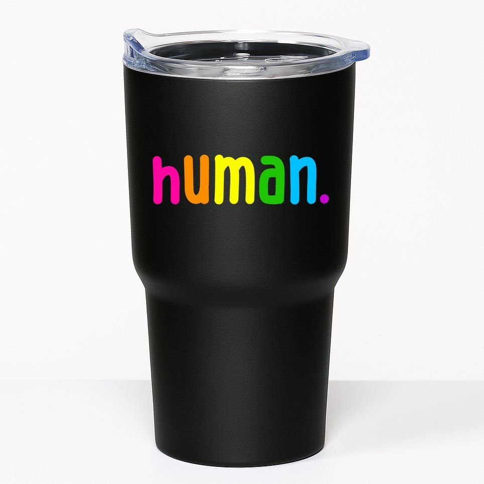 Human Neon Colorful Tumbler