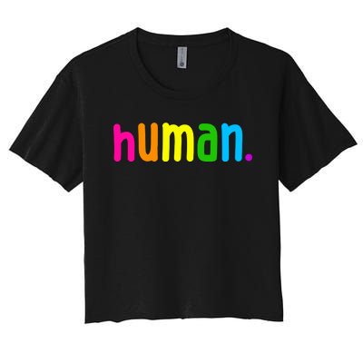 Human Neon Colorful Women's Crop Top Tee