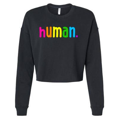 Human Neon Colorful Cropped Pullover Crew