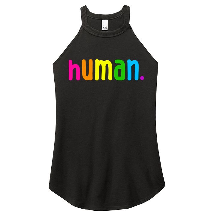 Human Neon Colorful Women's Perfect Tri Rocker Tank