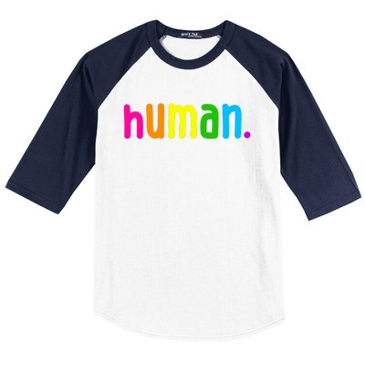 Human Neon Colorful Baseball Sleeve Shirt