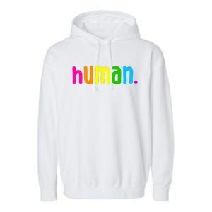 Human Neon Colorful Garment-Dyed Fleece Hoodie