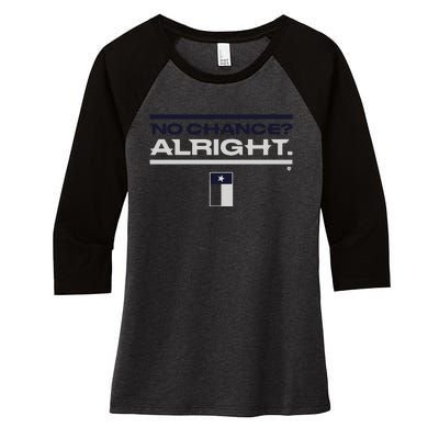 Houston No Chance Alright Women's Tri-Blend 3/4-Sleeve Raglan Shirt