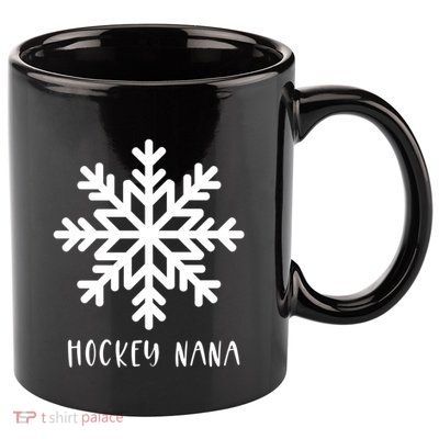Hockey Nana Cute Winter Sports And Snow And Snowflake Gift 11oz C Handle Ceramic Mug