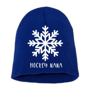 Hockey Nana Cute Winter Sports And Snow And Snowflake Gift Short Acrylic Beanie