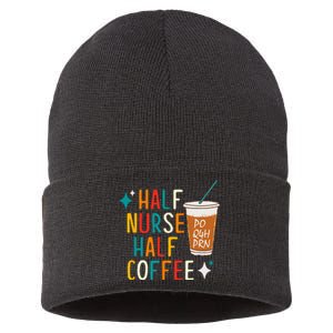 Half Nurse Coffee Nurse Gifts Nurse Week Gifts Funny Nurse Sustainable Knit Beanie