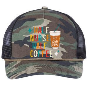 Half Nurse Coffee Nurse Gifts Nurse Week Gifts Funny Nurse Retro Rope Trucker Hat Cap