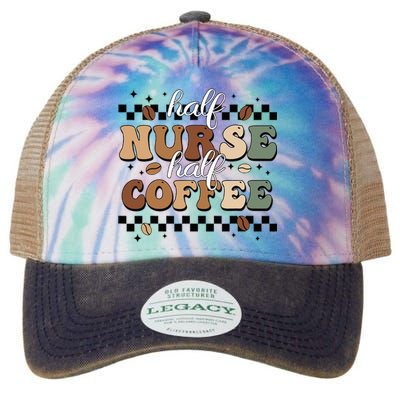 Half Nurse Coffee Nurse Gifts Nurse Week Gifts Funny Nurse Legacy Tie Dye Trucker Hat