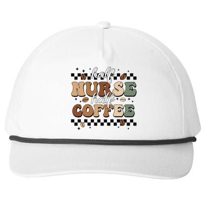 Half Nurse Coffee Nurse Gifts Nurse Week Gifts Funny Nurse Snapback Five-Panel Rope Hat