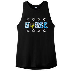 Hanukkah Nurse Chanukah  Jewish RN ER ICU  Ladies PosiCharge Tri-Blend Wicking Tank