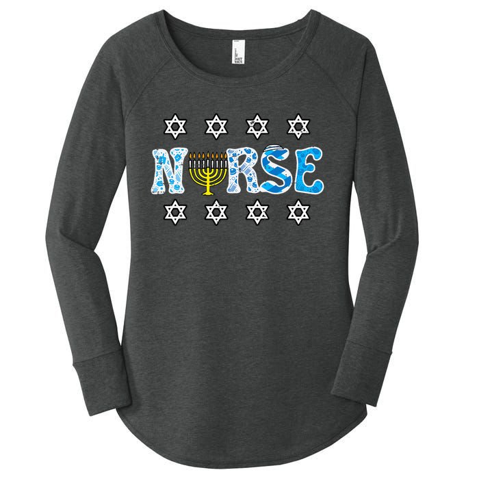 Hanukkah Nurse Chanukah  Jewish RN ER ICU  Women's Perfect Tri Tunic Long Sleeve Shirt