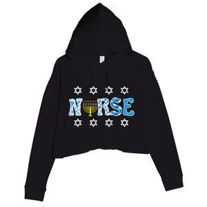 Hanukkah Nurse Chanukah  Jewish RN ER ICU  Crop Fleece Hoodie