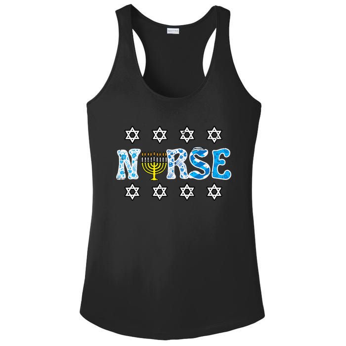 Hanukkah Nurse Chanukah  Jewish RN ER ICU  Ladies PosiCharge Competitor Racerback Tank