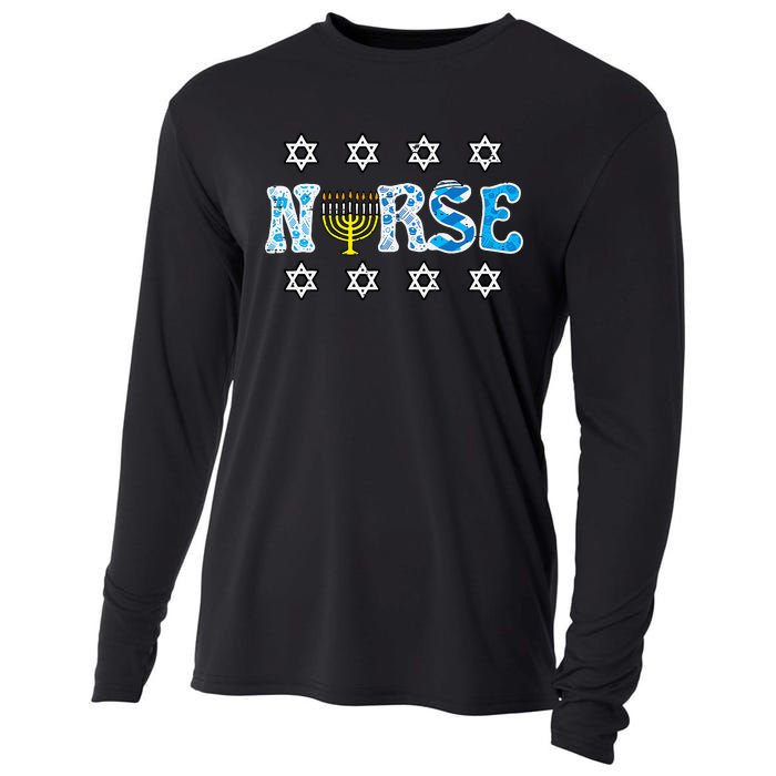 Hanukkah Nurse Chanukah  Jewish RN ER ICU  Cooling Performance Long Sleeve Crew