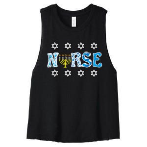 Hanukkah Nurse Chanukah  Jewish RN ER ICU  Women's Racerback Cropped Tank