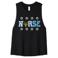 Hanukkah Nurse Chanukah  Jewish RN ER ICU  Women's Racerback Cropped Tank