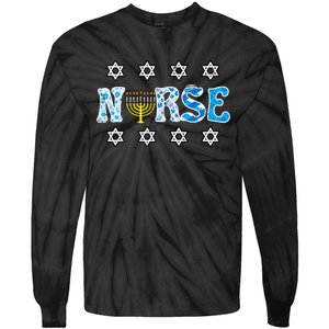 Hanukkah Nurse Chanukah  Jewish RN ER ICU  Tie-Dye Long Sleeve Shirt