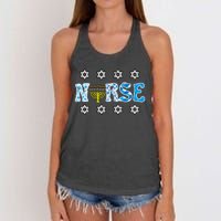 Hanukkah Nurse Chanukah  Jewish RN ER ICU  Women's Knotted Racerback Tank