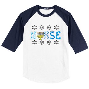 Hanukkah Nurse Chanukah  Jewish RN ER ICU  Baseball Sleeve Shirt