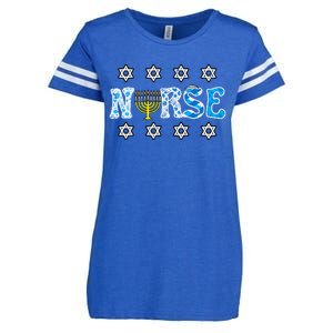 Hanukkah Nurse Chanukah  Jewish RN ER ICU  Enza Ladies Jersey Football T-Shirt