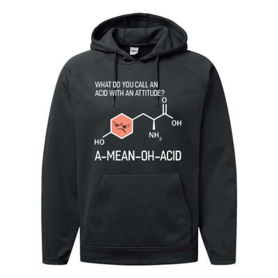 Humor Nerdy Chemistry T Gifts Amino Acid For Women Men Performance Fleece Hoodie