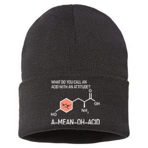 Humor Nerdy Chemistry T Gifts Amino Acid For Women Men Sustainable Knit Beanie