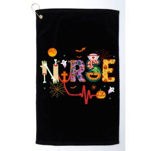 Halloween Nurse Costume with Stethoscope and Pumpkin Platinum Collection Golf Towel