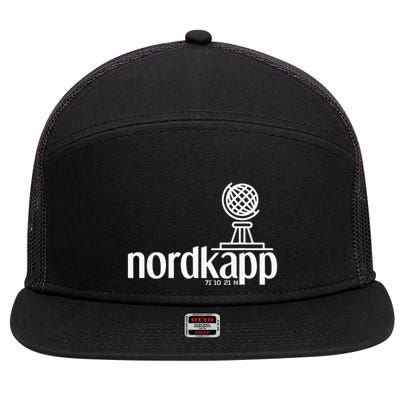 Historical North Cape Norway Scandinavia Design 7 Panel Mesh Trucker Snapback Hat