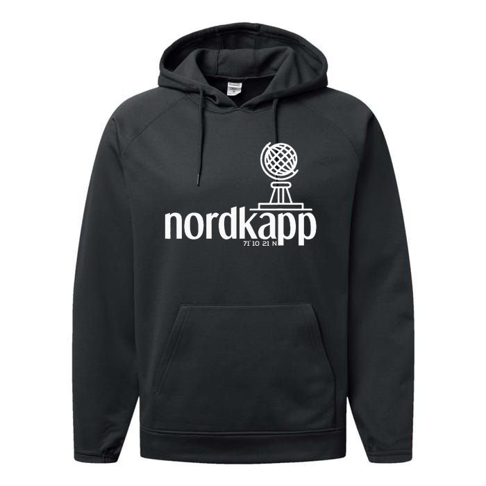 Historical North Cape Norway Scandinavia Design Performance Fleece Hoodie