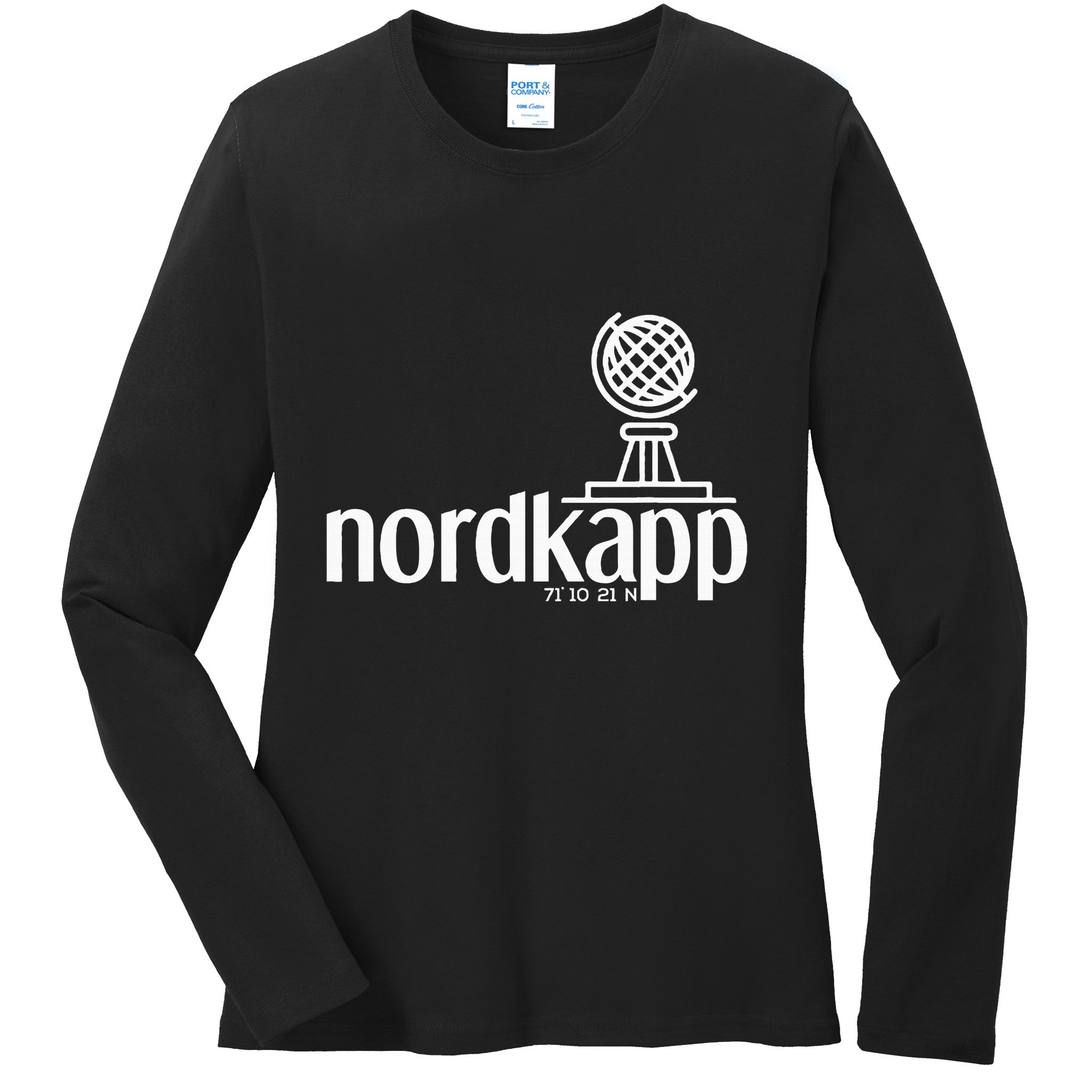 Historical North Cape Norway Scandinavia Design Ladies Long Sleeve Shirt