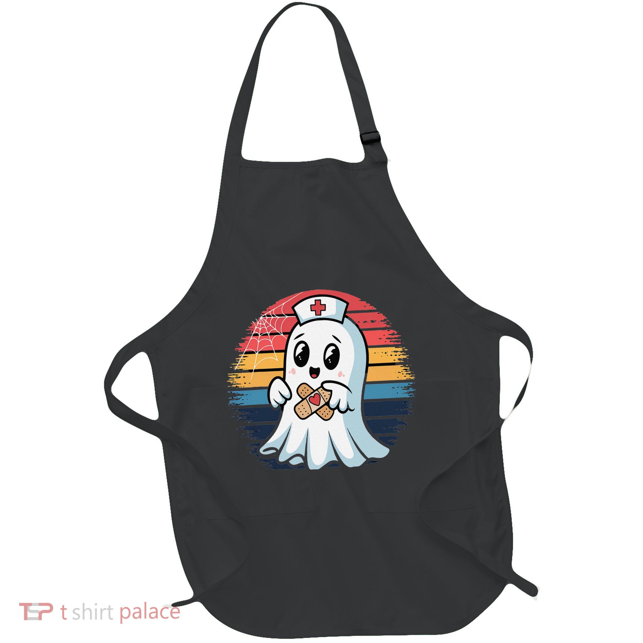 Halloween Nurse Crew Hospital First Aid Nursing Full-Length Apron With Pockets