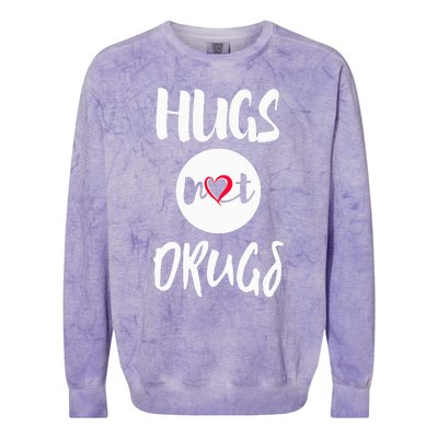 Hugs Not Drugs say no to drugs Red Ribbon week  gift Colorblast Crewneck Sweatshirt