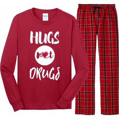 Hugs Not Drugs say no to drugs Red Ribbon week  gift Long Sleeve Pajama Set