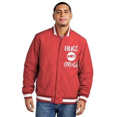 Hugs Not Drugs say no to drugs Red Ribbon week  gift Insulated Varsity Jacket