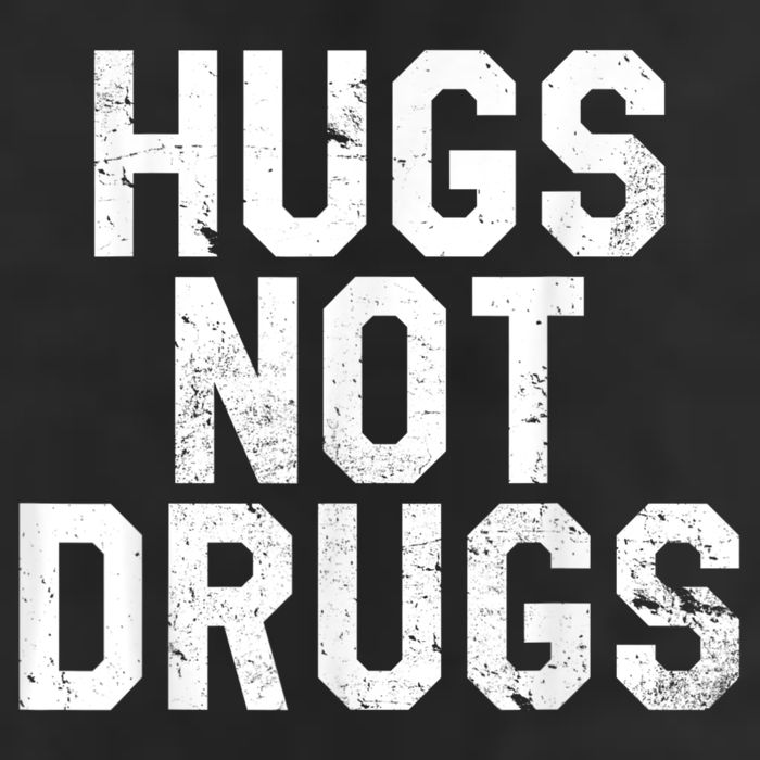Hugs Not Drugs Distressed Jumbo Print Graphic Cool Comfort Performance Bucket Hat