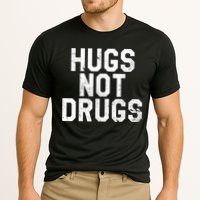 Hugs Not Drugs Distressed Jumbo Print Graphic Cooling Performance Crew T-Shirt